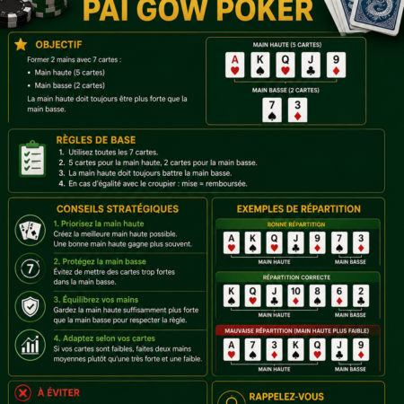 Stratégie Pai Gow Poker : Règles, Classement des Mains et Techniques Gagnantes 2026